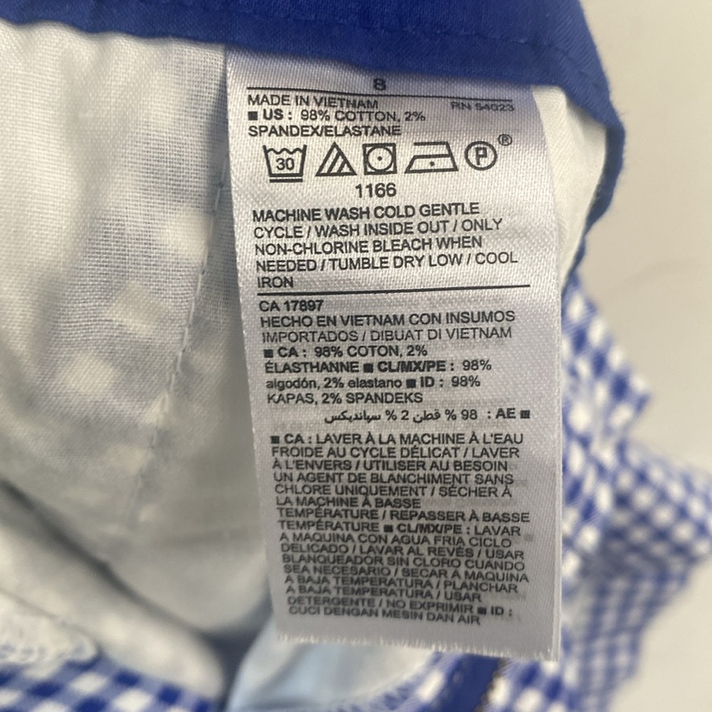 Old Navy Blue & White Gingham Everyday Short, Size 8, NWT - Picture 5 of 5